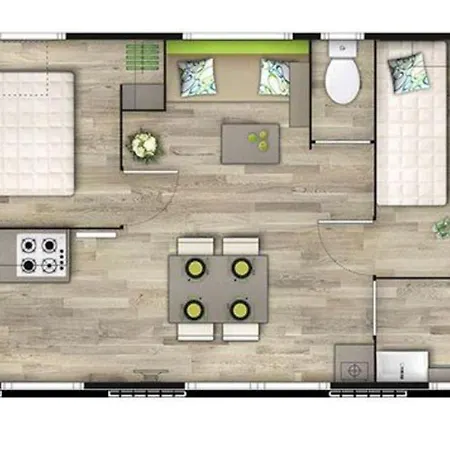 Mobil-home Confortable Avec Terrasse - 2 Pers. - Api-1-52-2120 Campsite *